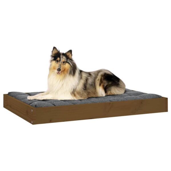 vidaXL Dog Bed Honey Brown 36"x25.2"x3.5" Solid Wood Pine - Image 6