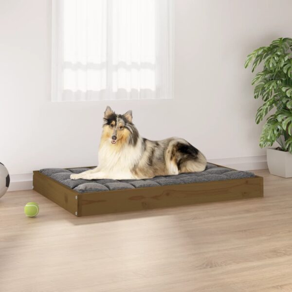 vidaXL Dog Bed Honey Brown 36"x25.2"x3.5" Solid Wood Pine