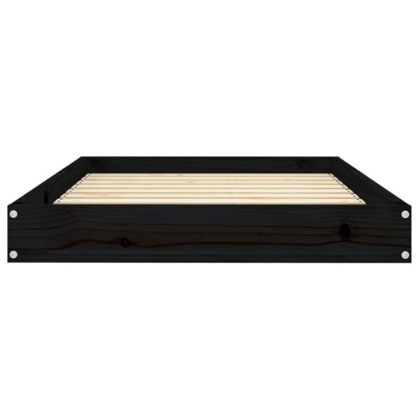 vidaXL Dog Bed Black 36"x25.2"x3.5" Solid Wood Pine - Image 4