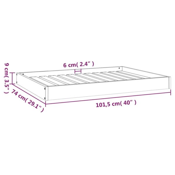 vidaXL Dog Bed 40"x29.1"x3.5" Solid Wood Pine - Image 8