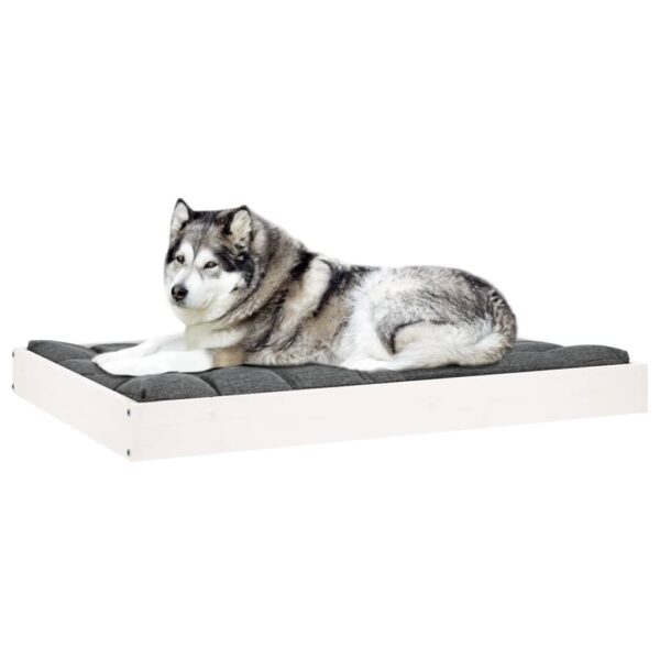 vidaXL Dog Bed White 40"x29.1"x3.5" Solid Wood Pine - Image 6