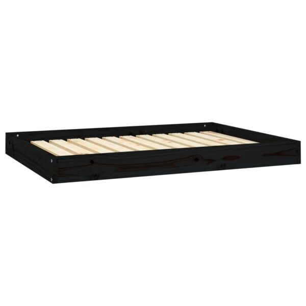 vidaXL Dog Bed Black 40"x29.1"x3.5" Solid Wood Pine - Image 2