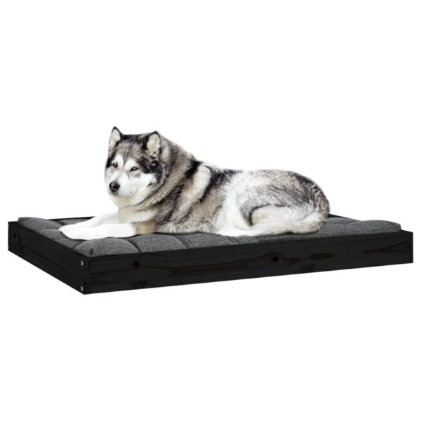 vidaXL Dog Bed Black 40"x29.1"x3.5" Solid Wood Pine - Image 6