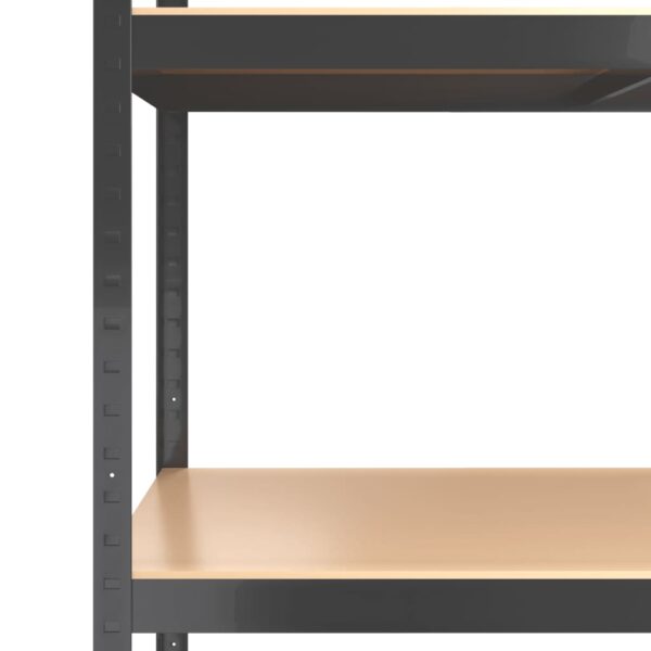 vidaXL 4-Layer Storage Shelf Anthracite Steel&Engineered Wood - Image 7