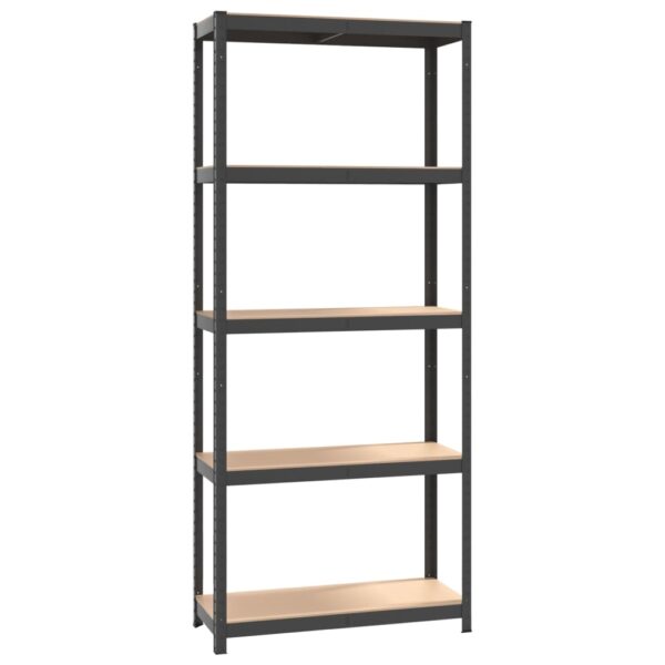 vidaXL 5-Layer Shelves 3 pcs Anthracite Steel&Engineered Wood - Image 4