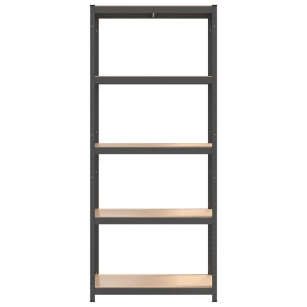 vidaXL 5-Layer Shelves 3 pcs Anthracite Steel&Engineered Wood - Image 5