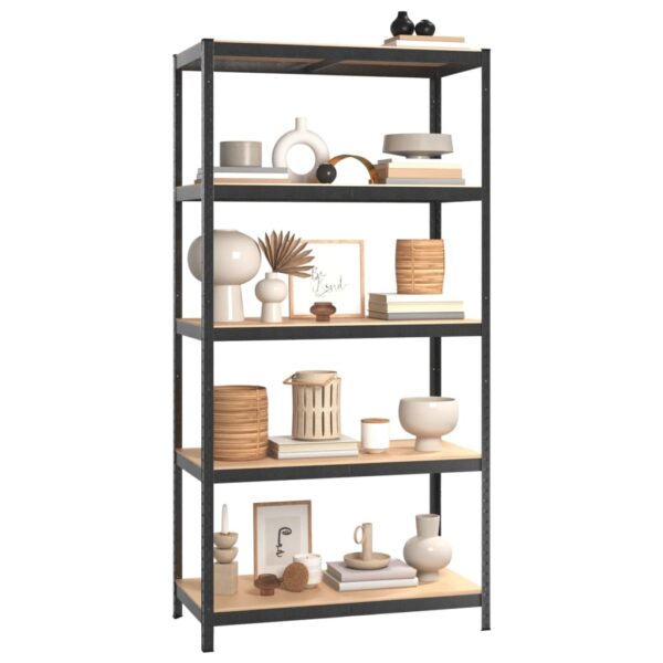 vidaXL 5-Layer Heavy-duty Shelf Gray Steel&Engineered Wood - Image 3