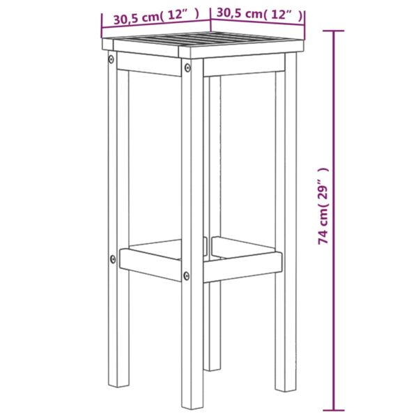 vidaXL Bar Stools 4 pcs Solid Wood Acacia - Image 5