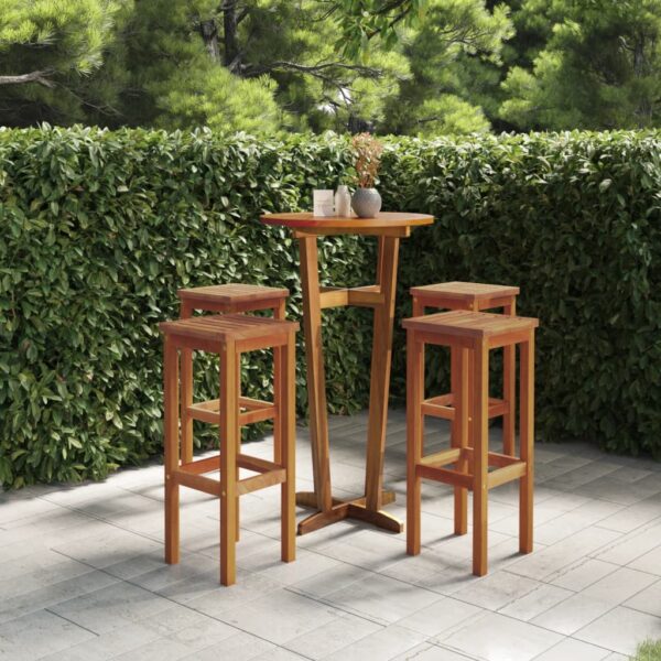 vidaXL Bar Stools 4 pcs Solid Wood Acacia