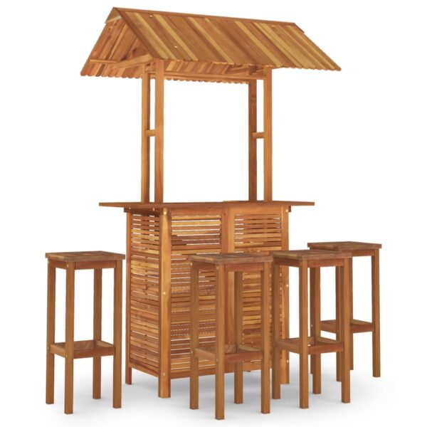 vidaXL 5 Piece Patio Bar Set Solid Wood Acacia - Image 2