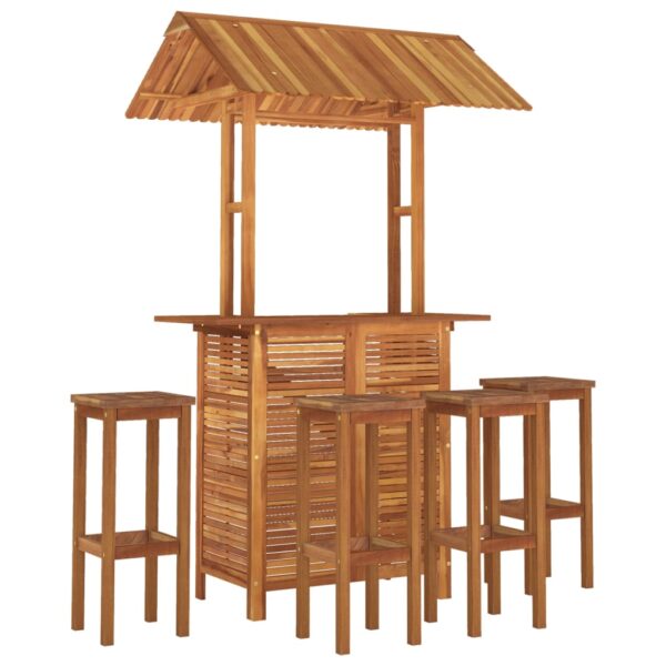 vidaXL 5 Piece Patio Bar Set Solid Wood Acacia - Image 3