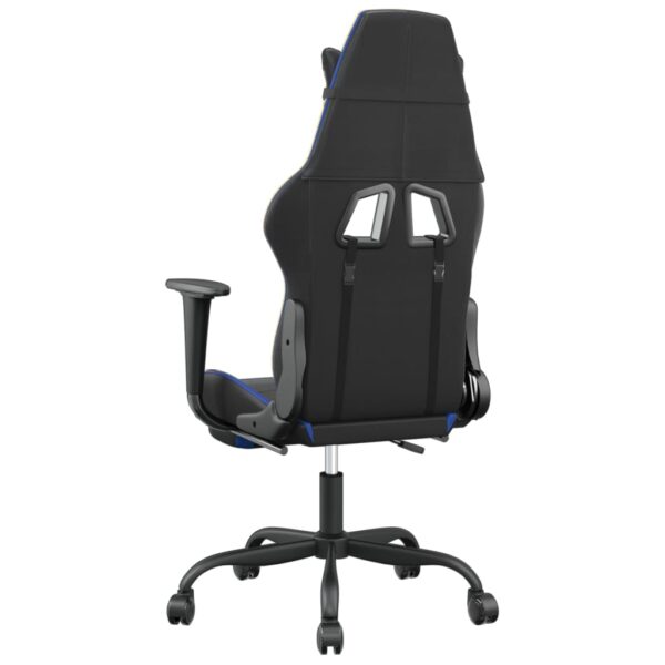 vidaXL Massage Gaming Chair with Footrest Black&Blue Faux Leather - Image 6