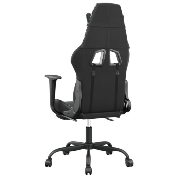 vidaXL Massage Gaming Chair with Footrest Black&Camouflage Faux Leather - Image 6