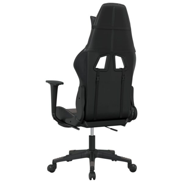 vidaXL Massage Gaming Chair with Footrest Black&Gray Faux Leather - Image 6