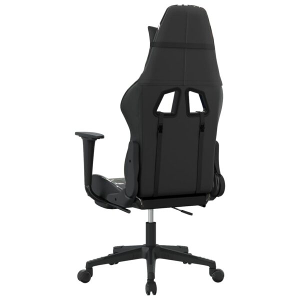 vidaXL Massage Gaming Chair with Footrest Black&Camouflage Faux Leather - Image 6