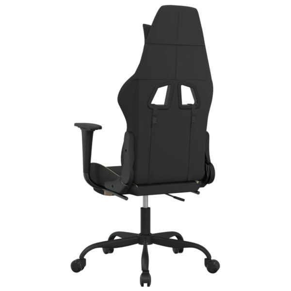 vidaXL Massage Gaming Chair with Footrest Black and Cream Fabric - Image 6