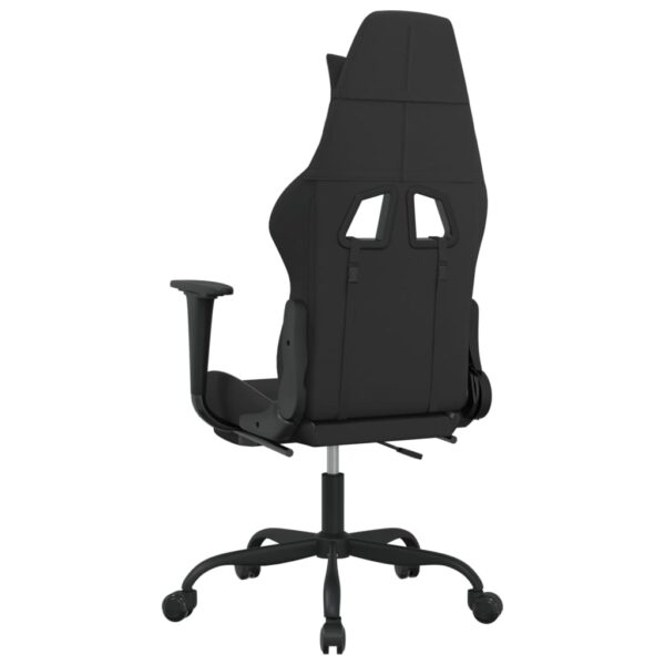 vidaXL Massage Gaming Chair with Footrest Black and Light Gray Fabric - Image 6