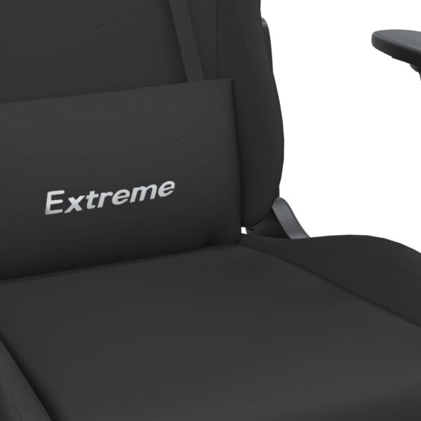 vidaXL Massage Gaming Chair with Footrest Black Fabric - Image 9