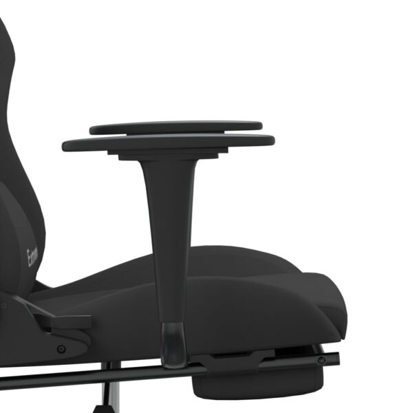 vidaXL Massage Gaming Chair with Footrest Black Fabric - Image 10