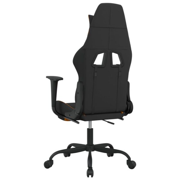 vidaXL Massage Gaming Chair with Footrest Black and Orange Fabric - Image 6