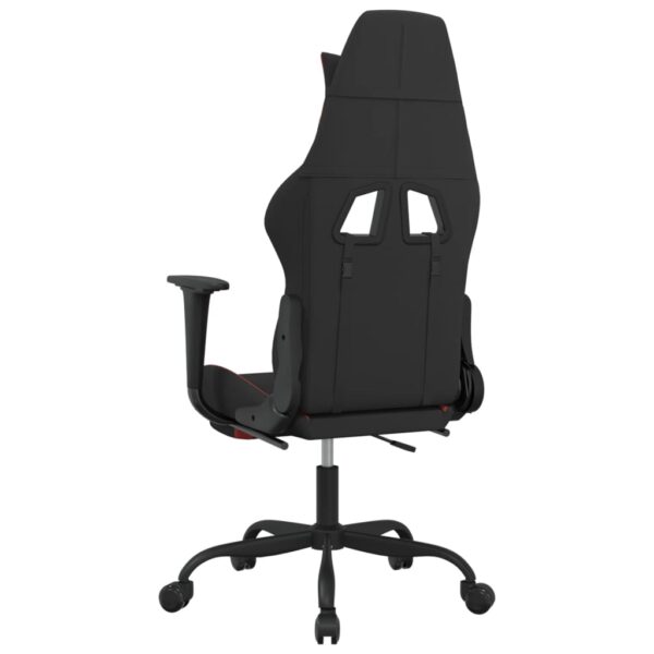 vidaXL Massage Gaming Chair with Footrest Black and Red Fabric - Image 6