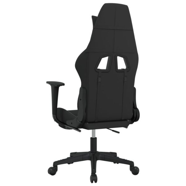 vidaXL Massage Gaming Chair with Footrest Black and Light Gray Fabric - Image 5