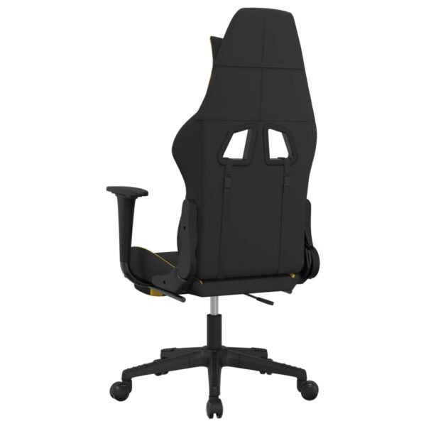 vidaXL Massage Gaming Chair with Footrest Black and Yellow Fabric - Image 5