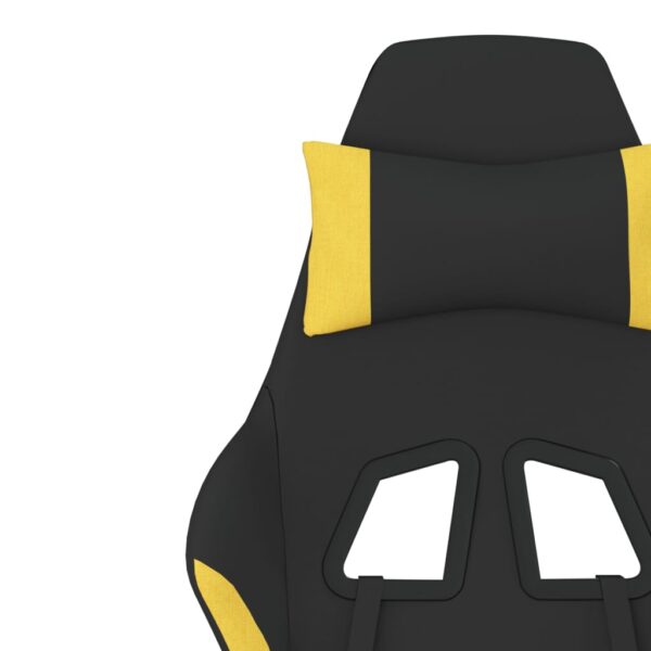 vidaXL Massage Gaming Chair with Footrest Black and Yellow Fabric - Image 10