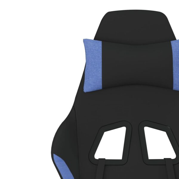 vidaXL Massage Gaming Chair with Footrest Black and Blue Fabric - Image 10