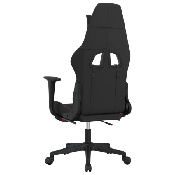 vidaXL Massage Gaming Chair with Footrest Black and Red Fabric - Image 5