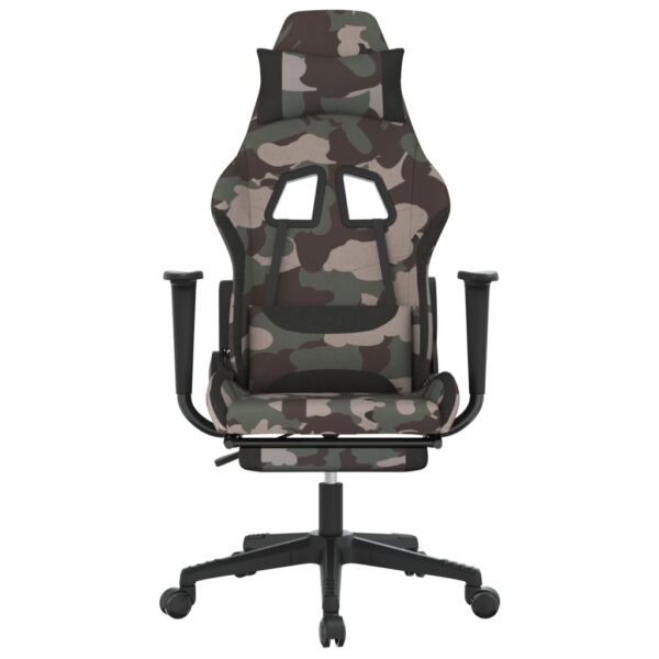 vidaXL Massage Gaming Chair with Footrest Black and Camouflage Fabric - Image 3