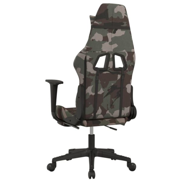 vidaXL Massage Gaming Chair with Footrest Black and Camouflage Fabric - Image 5