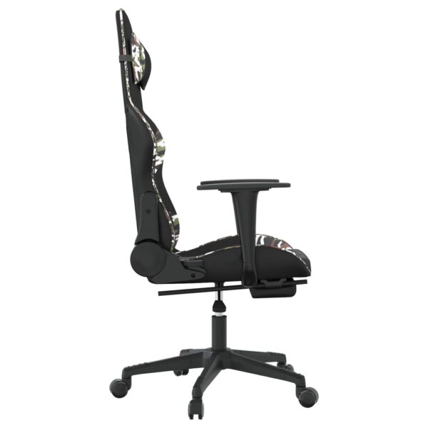 vidaXL Massage Gaming Chair with Footrest Black&Camouflage Faux Leather - Image 5