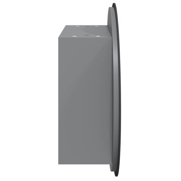 vidaXL Bathroom Cabinet with Round Mirror&LED Gray 18.5"x18.5"x6.9" - Image 7