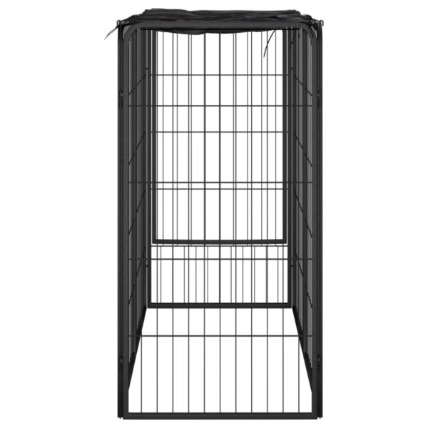 vidaXL Dog Playpen 6 Panels Black 19.7"x39.4" Powder-coated Steel - Image 3