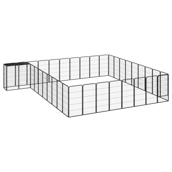 vidaXL 38-Panel Dog Playpen Black 19.7"x39.4" Powder-coated Steel