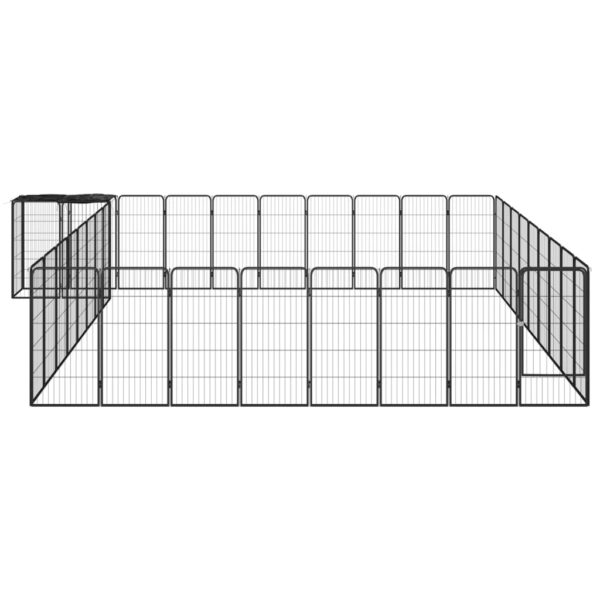 vidaXL 38-Panel Dog Playpen Black 19.7"x39.4" Powder-coated Steel - Image 2