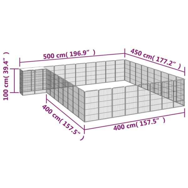 vidaXL 38-Panel Dog Playpen Black 19.7"x39.4" Powder-coated Steel - Image 6