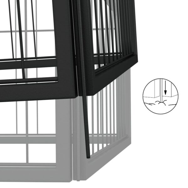 vidaXL 42-Panel Dog Playpen Black 19.7"x39.4" Powder-coated Steel - Image 5