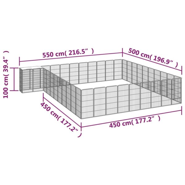 vidaXL 42-Panel Dog Playpen Black 19.7"x39.4" Powder-coated Steel - Image 6