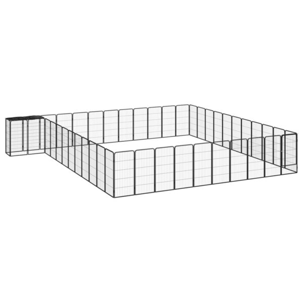 vidaXL 46-Panel Dog Playpen Black 19.7"x39.4" Powder-coated Steel