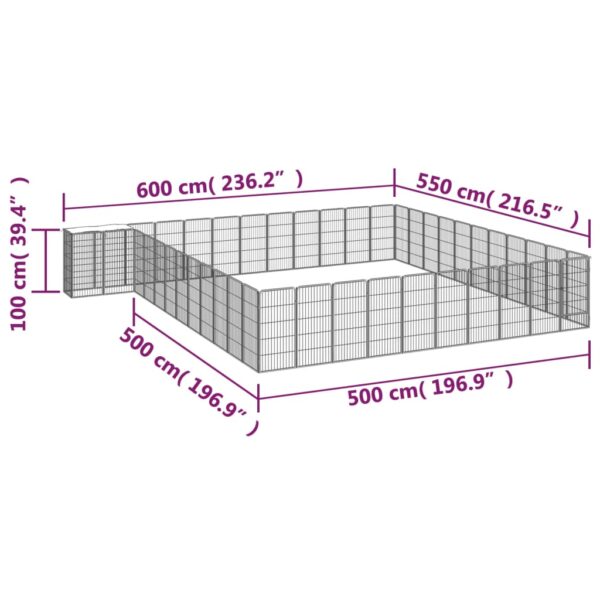 vidaXL 46-Panel Dog Playpen Black 19.7"x39.4" Powder-coated Steel - Image 6