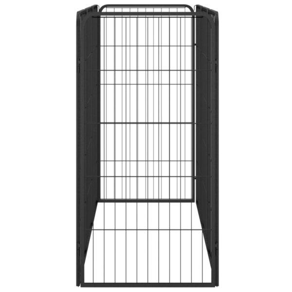 vidaXL 8-Panel Dog Playpen Black 19.7"x39.4" Powder-coated Steel - Image 4