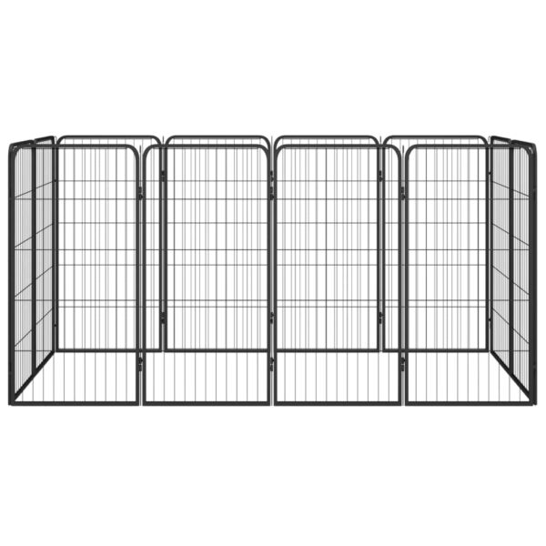 vidaXL 12-Panel Dog Playpen Black 19.7"x39.4" Powder-coated Steel - Image 2