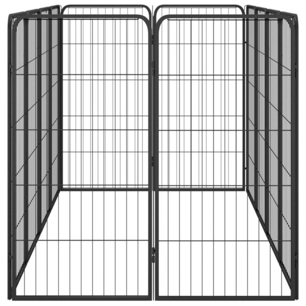 vidaXL 12-Panel Dog Playpen Black 19.7"x39.4" Powder-coated Steel - Image 4