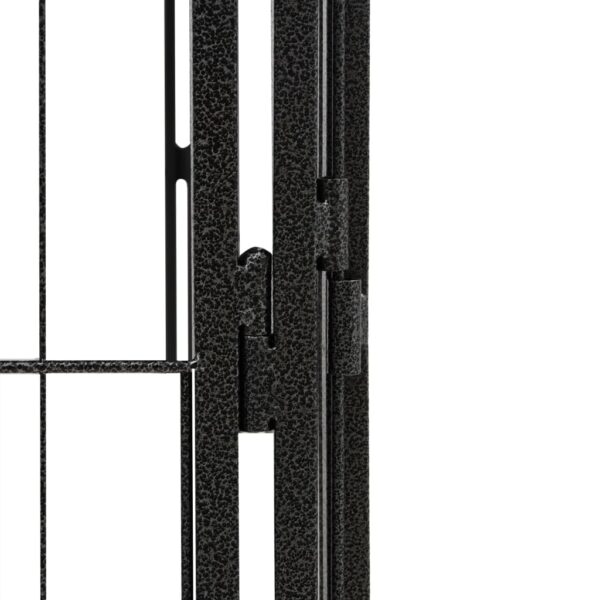 vidaXL 12-Panel Dog Playpen Black 19.7"x39.4" Powder-coated Steel - Image 5