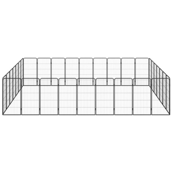 vidaXL 32-Panel Dog Playpen Black 19.7"x39.4" Powder-coated Steel - Image 2