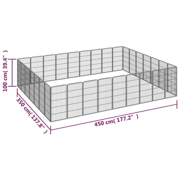 vidaXL 32-Panel Dog Playpen Black 19.7"x39.4" Powder-coated Steel - Image 7