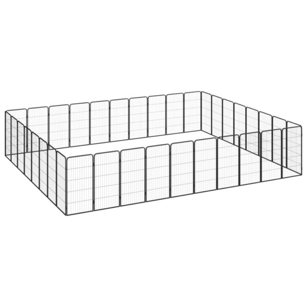 vidaXL 36-Panel Dog Playpen Black 19.7"x39.4" Powder-coated Steel