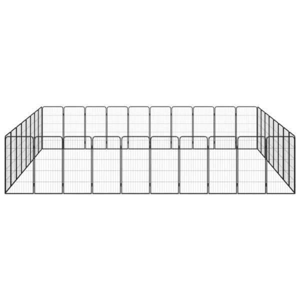 vidaXL 36-Panel Dog Playpen Black 19.7"x39.4" Powder-coated Steel - Image 2